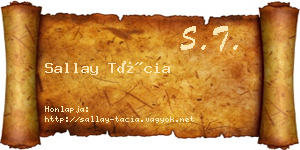 Sallay Tácia névjegykártya
